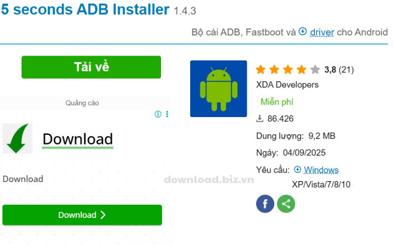 Cách download 15 Seconds ADB Installer về máy tính (chi tiết từng bước)