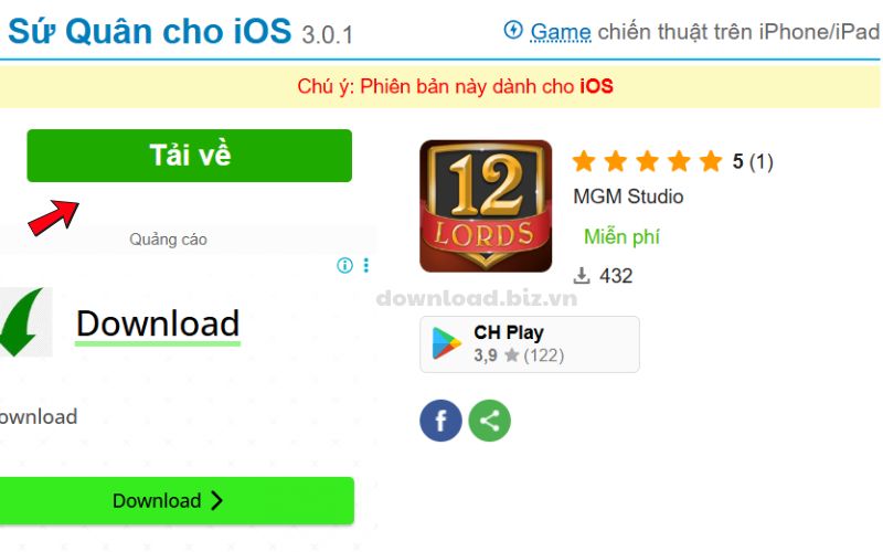 Chi tiết cách tải game loạn 12 sứ quân cho iOS